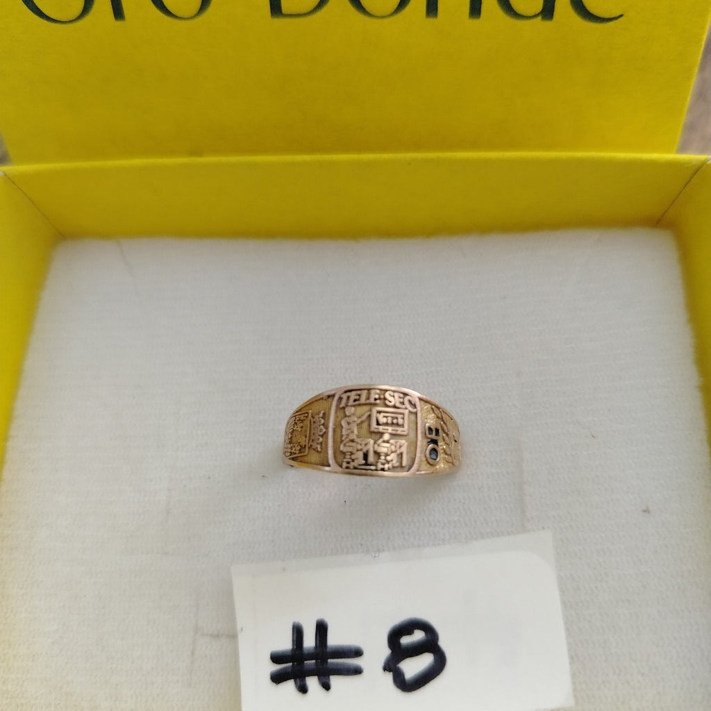 ANILLO DE GRADUACIÓN ORO 8 K 1.3 GRMS (SEMINUEVO)