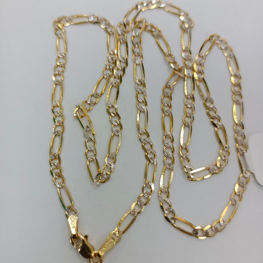 CADENAS TEJIDO 3X1 DIAMANTADO ORO 10K 55 CM 6.2 GR (NUEVO)