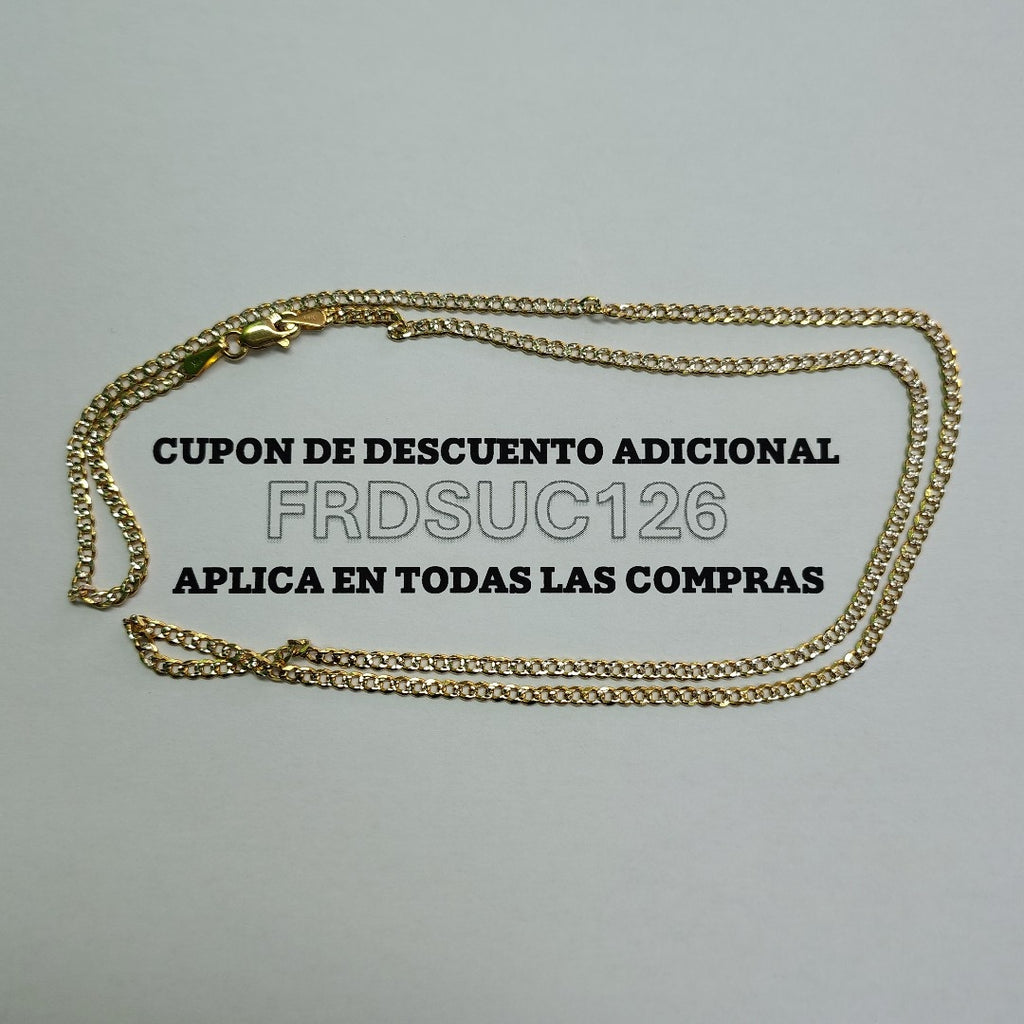 CADENAS BARBADA DIAMANTADA ORO 14K 55 CM 5.7 GR (NUEVO)