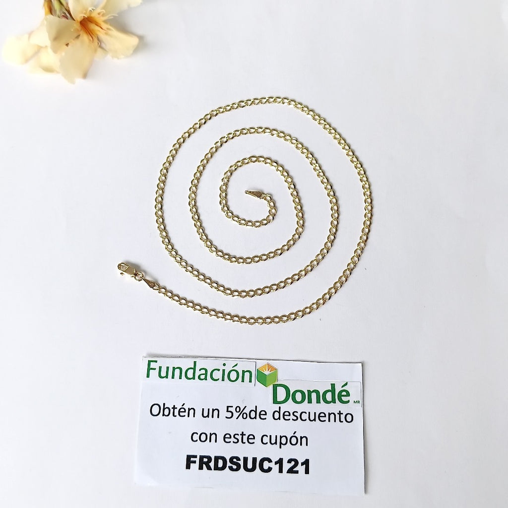 CADENAS TEJIDO BARBADA ORO 14K 60 CM 5.4 GR (NUEVO)