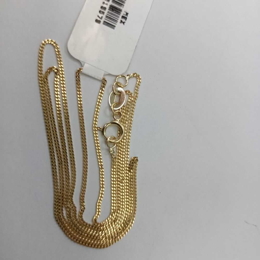 CADENAS TEJIDO BARBADA ORO 10K 50 CM 1.6 GR (NUEVO)