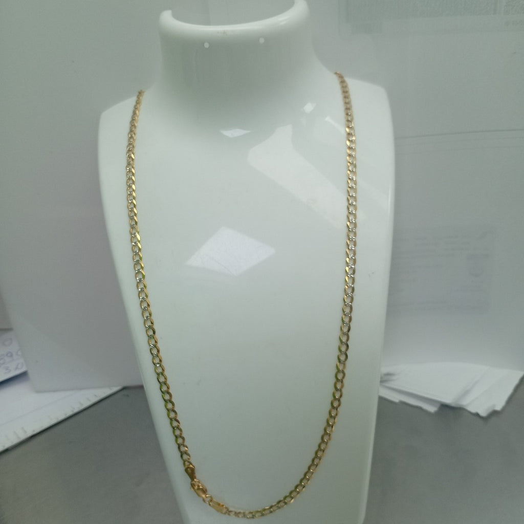 CADENAS BARBADA DIAMANTADA ORO 14K 55 CM 8.9 GR (NUEVO)