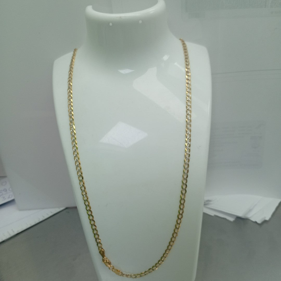 CADENAS BARBADA DIAMANTADA ORO 14K 55 CM 8.9 GR (NUEVO)
