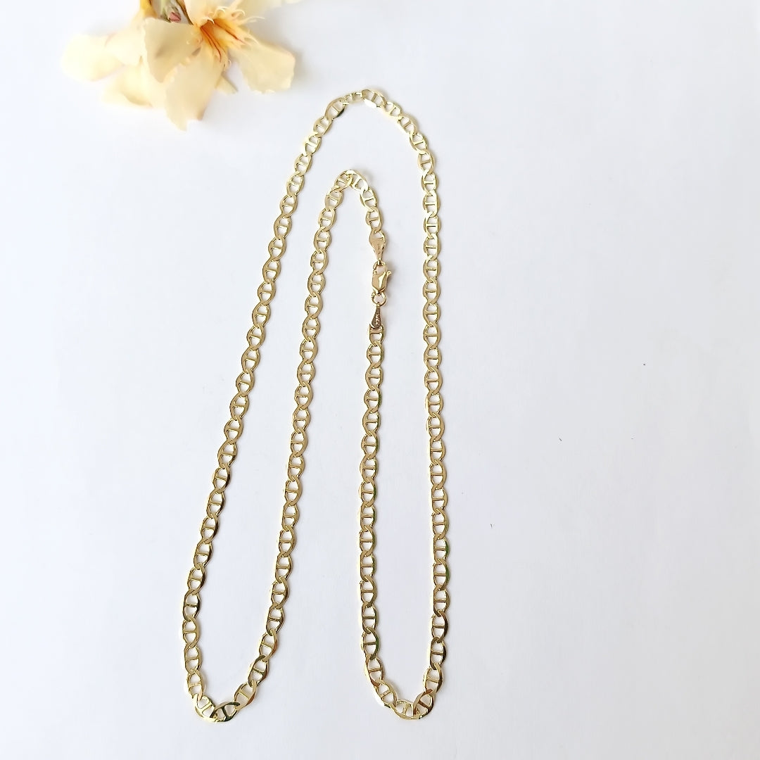 CADENAS TEJIDO MARINERA ORO 14K 55 CM 8.2 GR (NUEVO)
