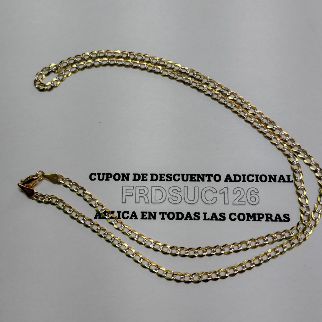CADENAS BARBADA DIAMANTADA ORO 14K 60 CM 9.5 GR (NUEVO)