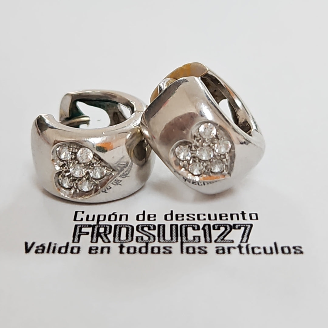 ARETES PAR ORO BLANCO 14 K 8.6 GRMS (SEMINUEVO)