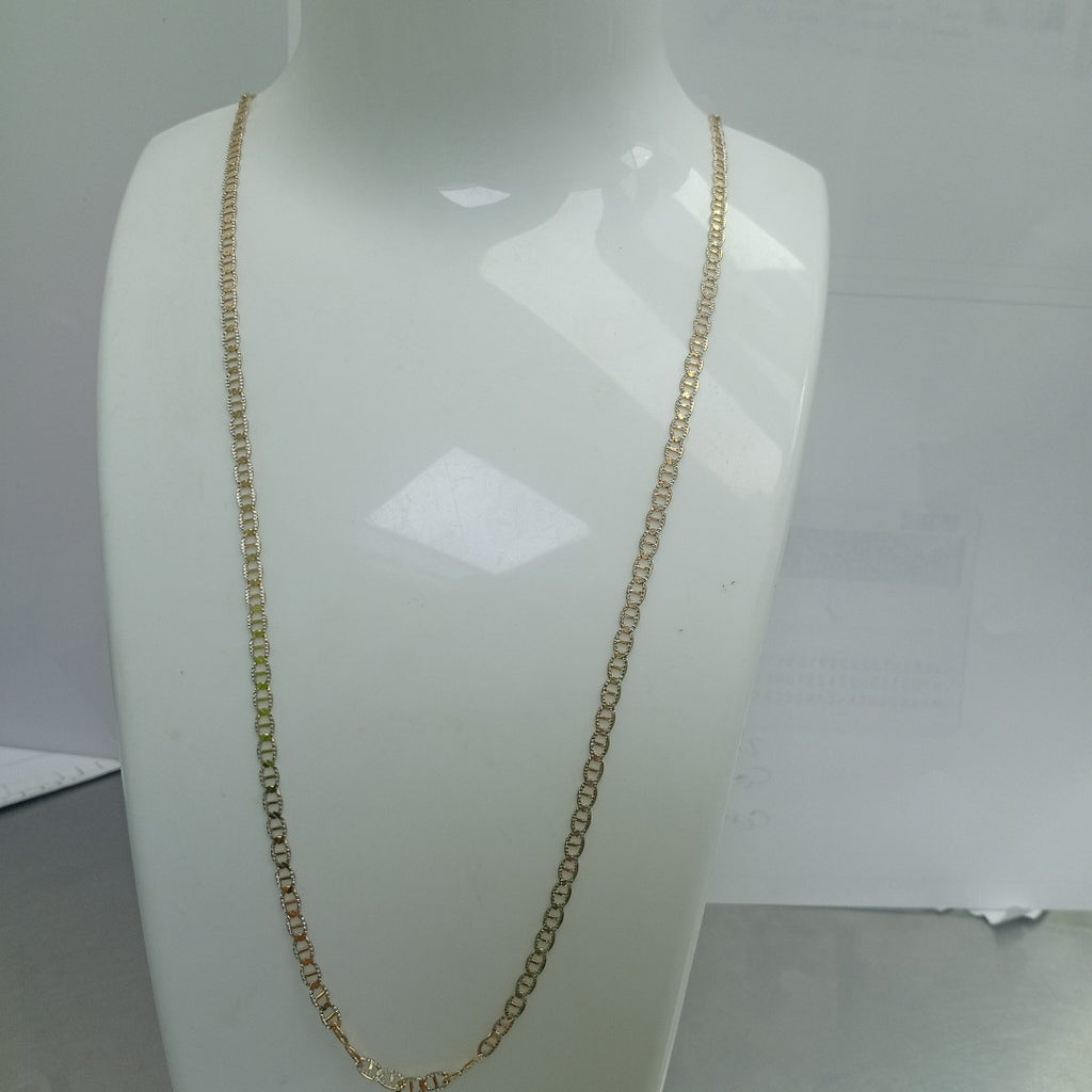 CADENAS TEJIDO GUCHI DIAMANTADO ORO 10K 55 CM 3.9 GR (NUEVO)