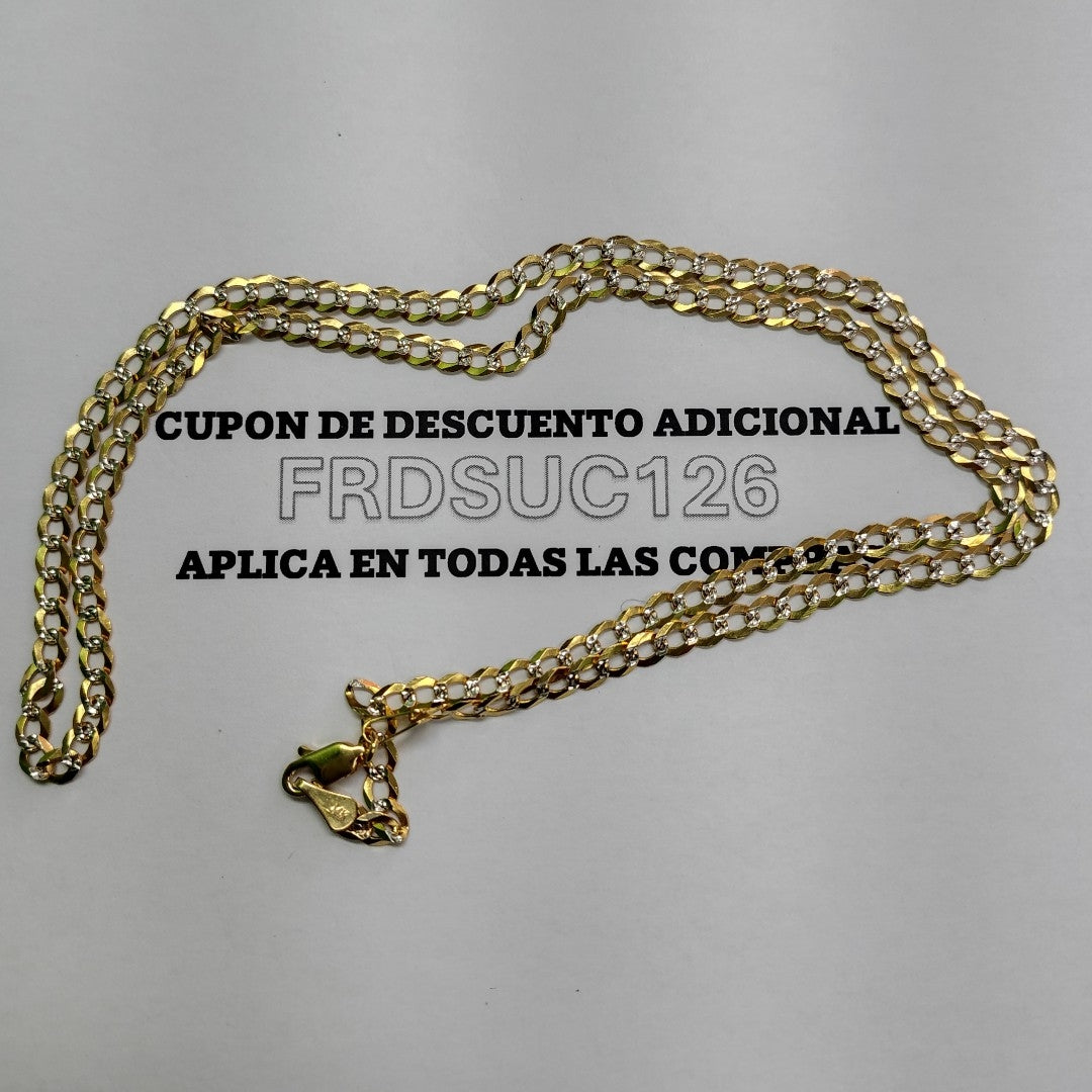 CADENAS BARBADA DIAMANTADA ORO 14K 55 CM 8.9 GR (NUEVO)