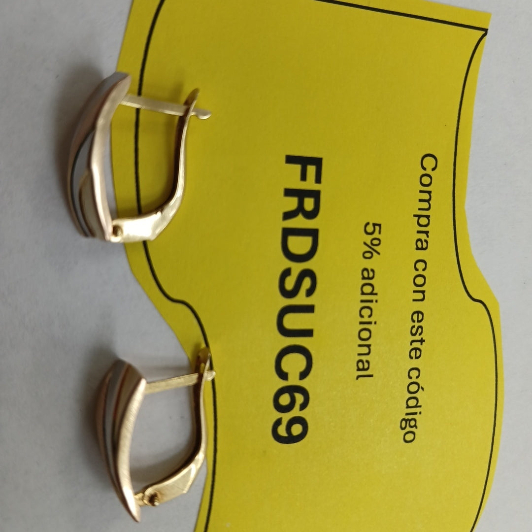 ARETES PAR ORO, ORO COMBINADO 14 K 2 GRMS (SEMINUEVO)