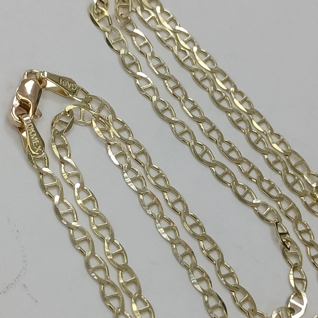 CADENAS TEJIDO GUCHI ORO 10K 55 CM 3.9 GR (NUEVO)
