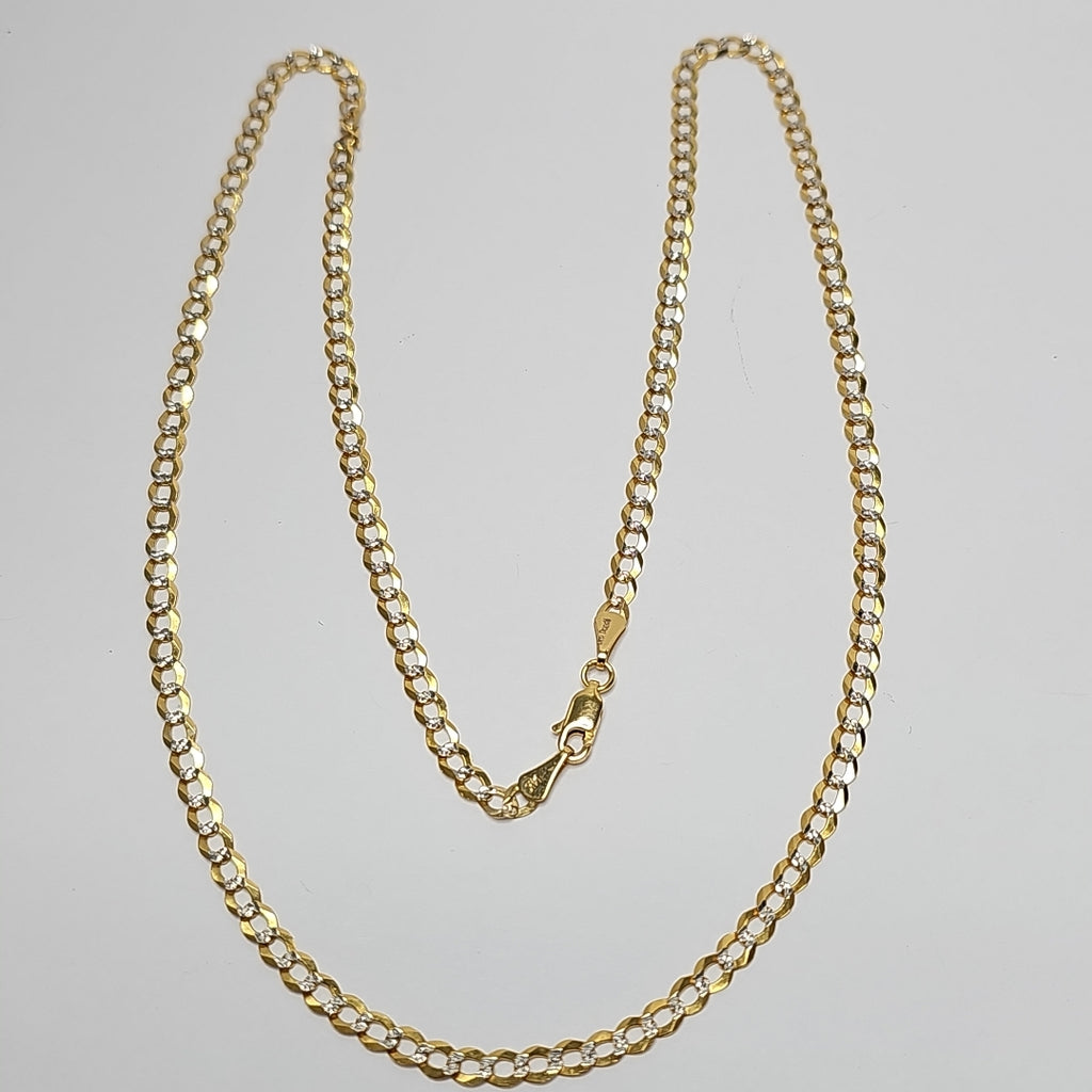 CADENAS BARBADA DIAMANTADA ORO 14K 60 CM 9.4 GR (NUEVO)