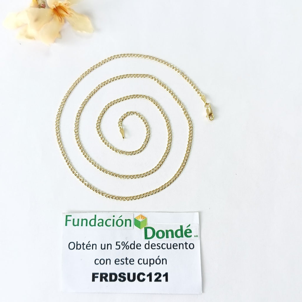 CADENAS BARBADA DIAMANTADA ORO 14K 60 CM 6.1 GR (NUEVO)