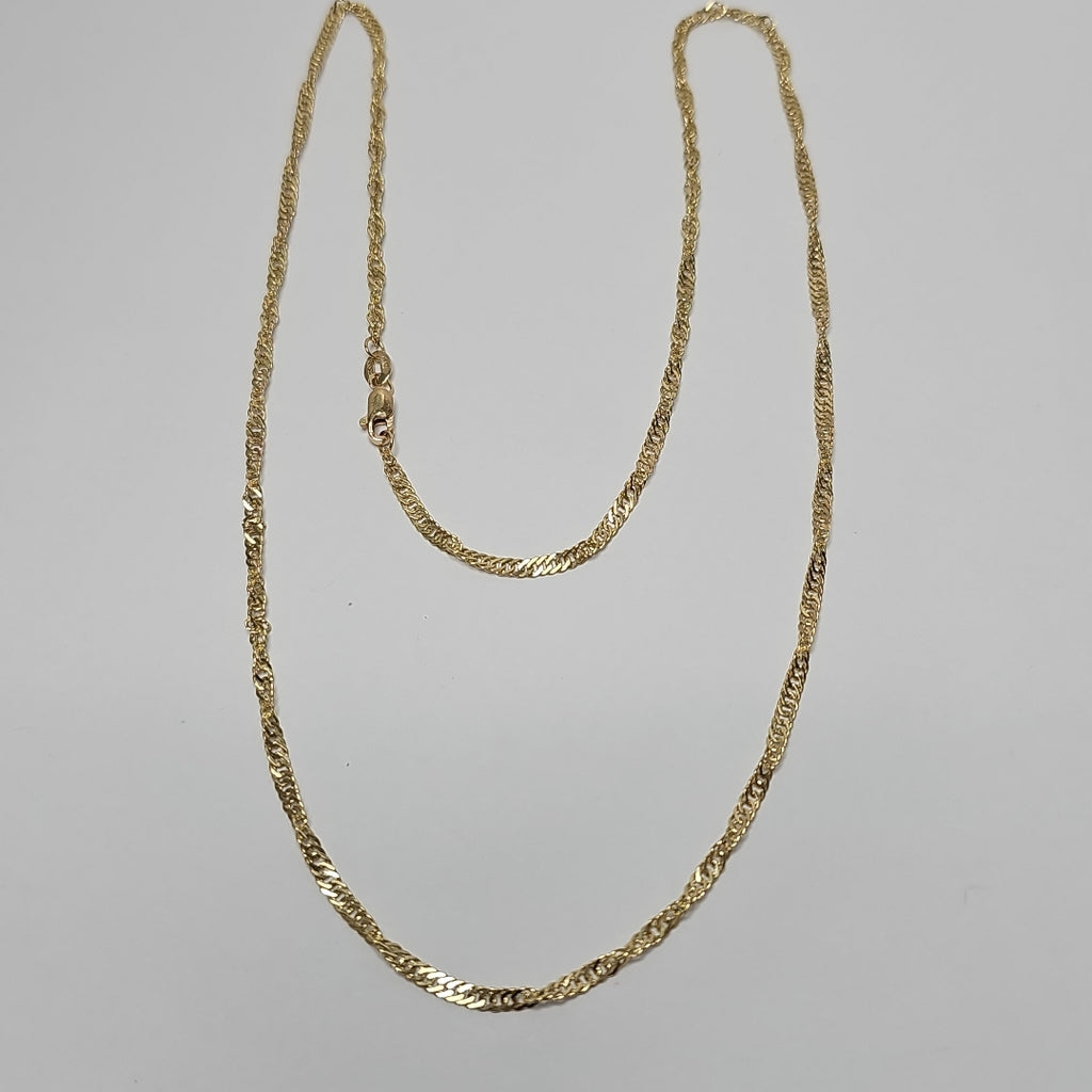 CADENAS TEJIDO MEDIO TZL ORO 14K 55 CM 5 GR (NUEVO)