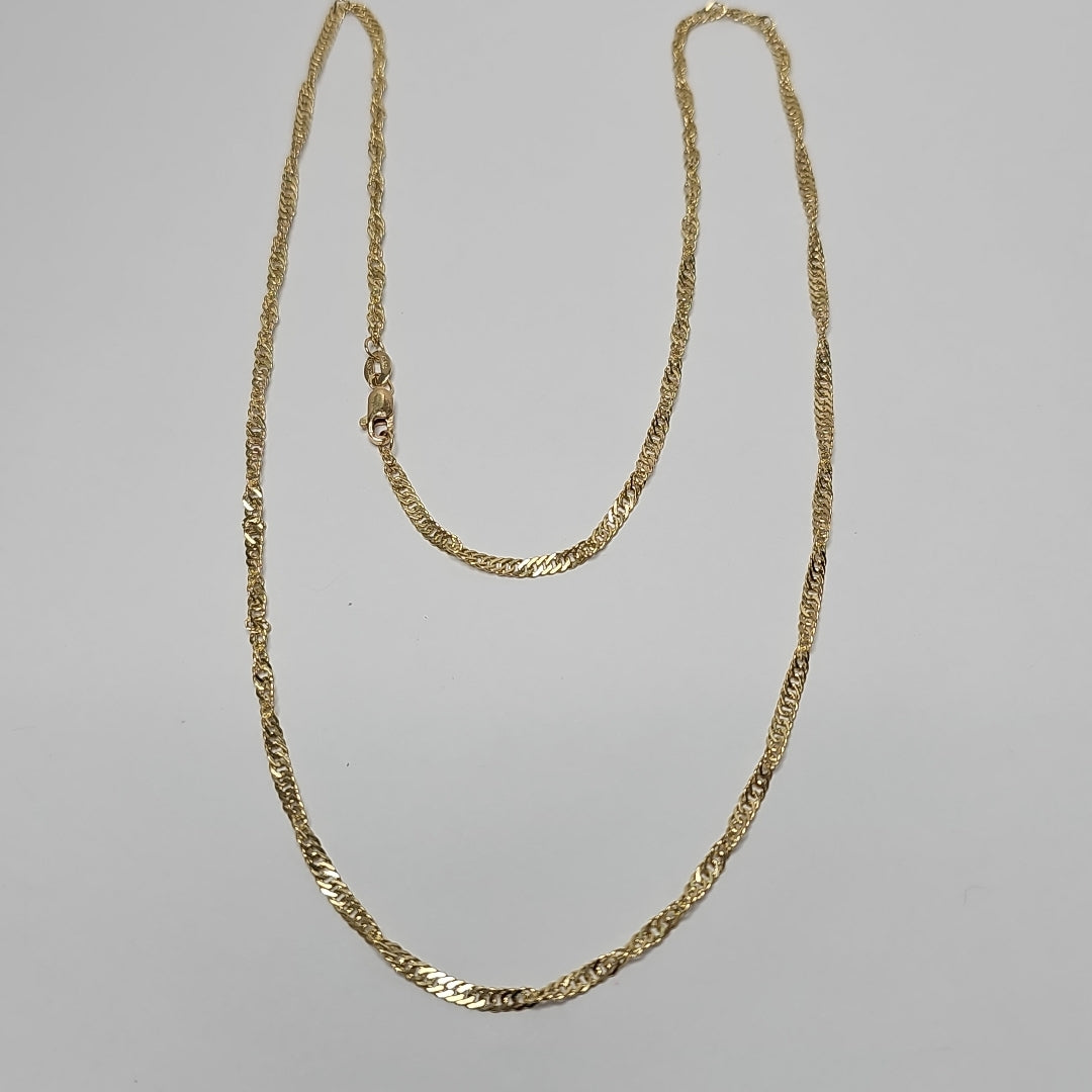 CADENAS TEJIDO MEDIO TZL ORO 14K 55 CM 5 GR (NUEVO)