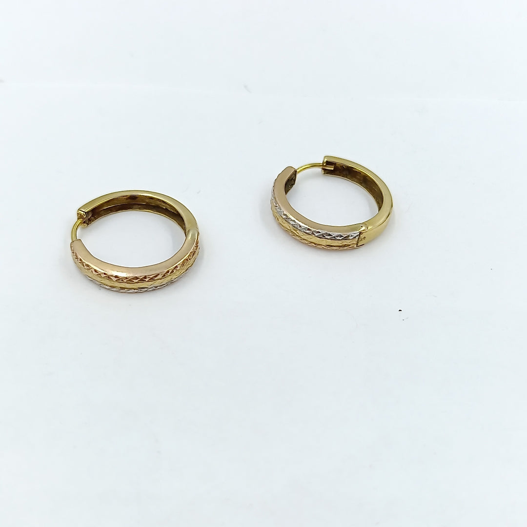 ARRACADAS PAR ORO, ORO COMBINADO 10 K 1.6 GRMS (SEMINUEVO)