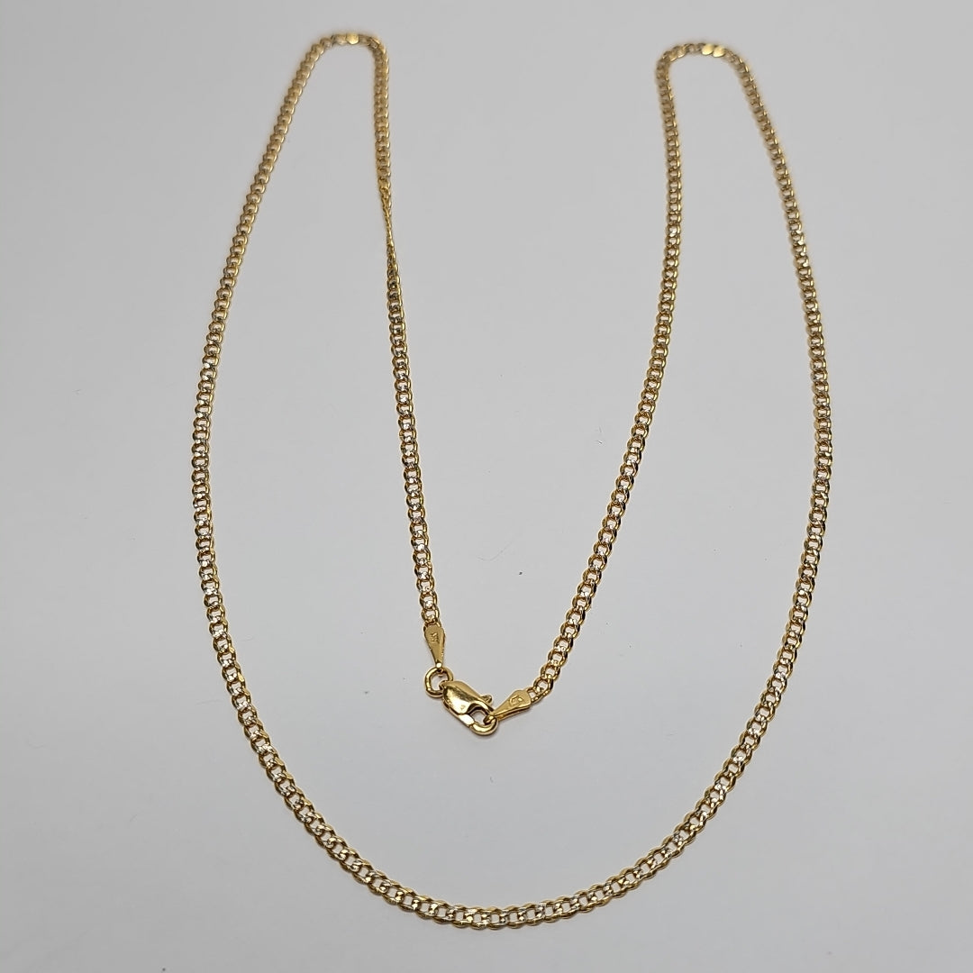 CADENAS BARBADA DIAMANTADA ORO 14K 55 CM 5.7 GR (NUEVO)