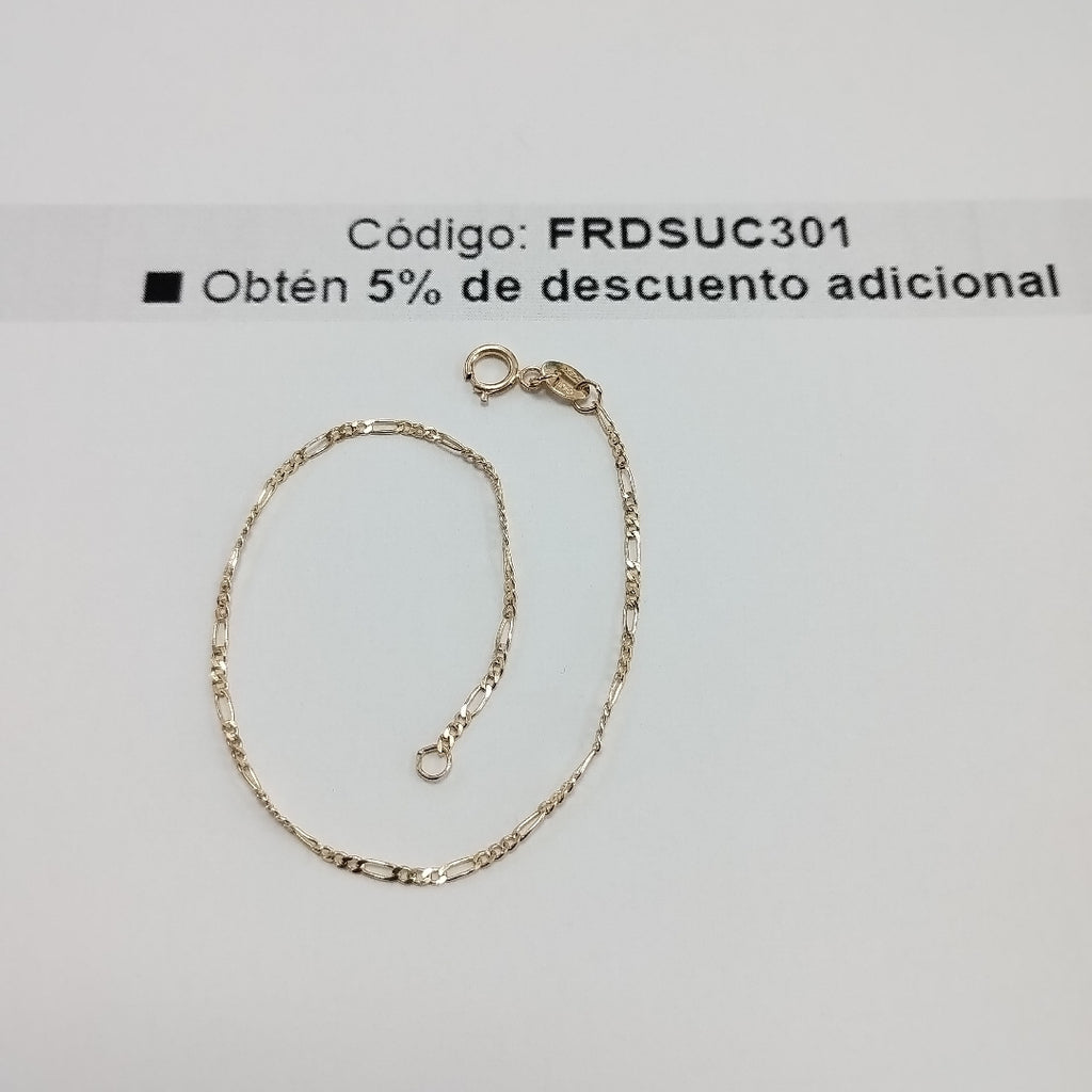 PULSERAS TEJIDO 3X1 ORO 14K 16 CM 0.9 GR (NUEVO)