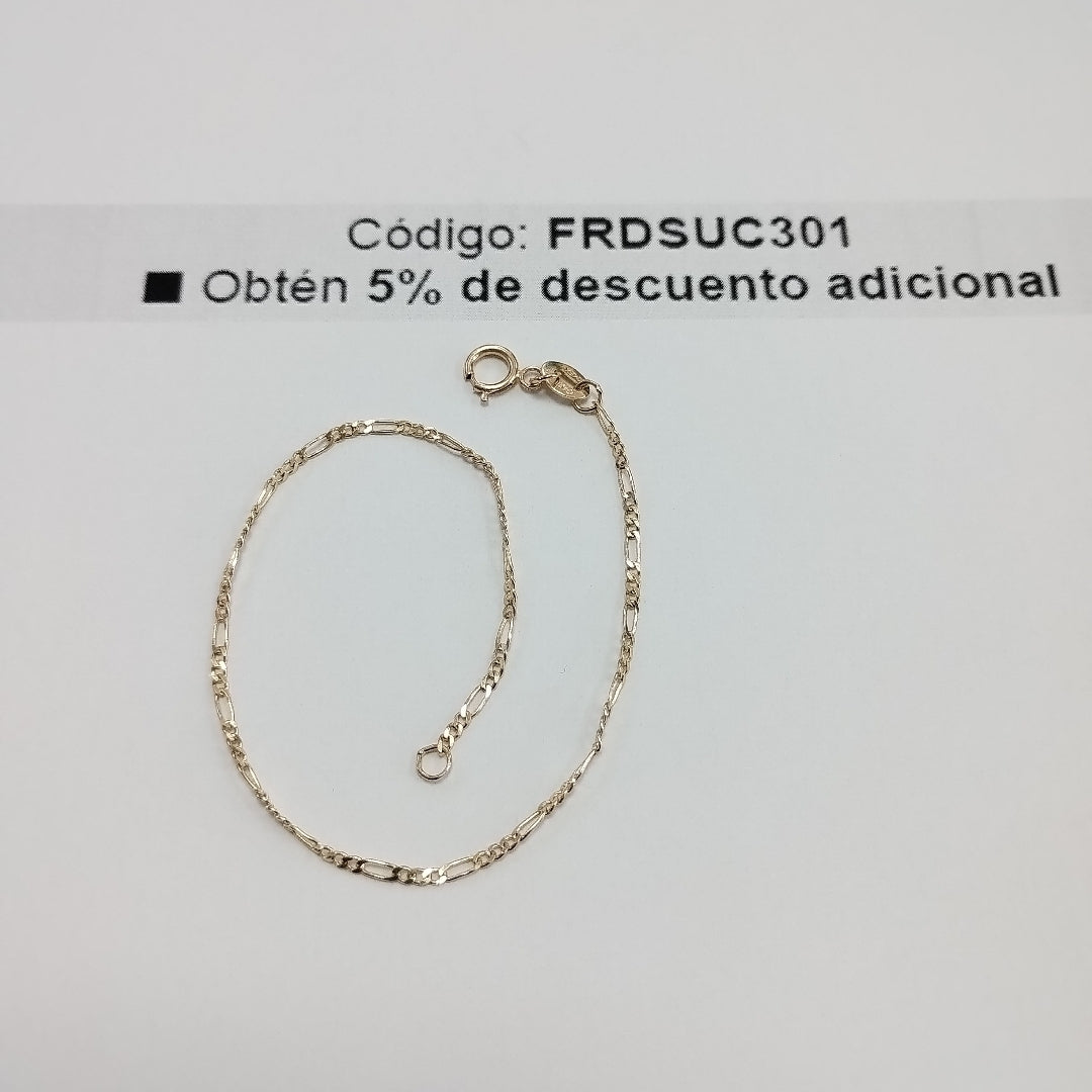 PULSERAS TEJIDO 3X1 ORO 14K 16 CM 0.9 GR (NUEVO)