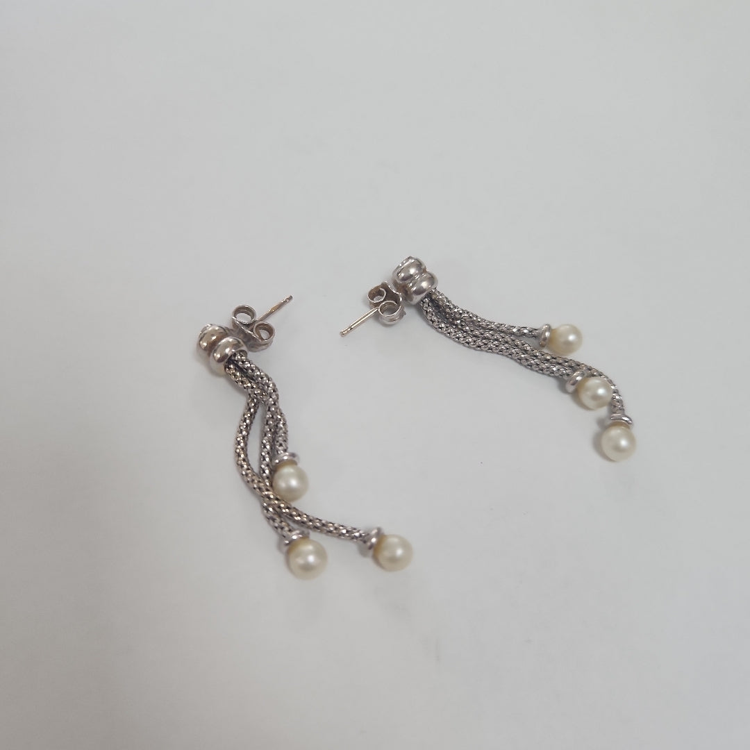 BROQUELES PAR ORO BLANCO 14 K 4.2 GRMS (SEMINUEVO)