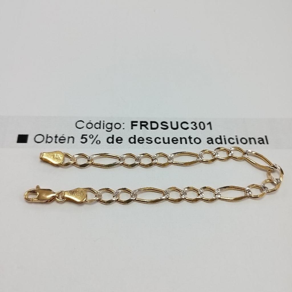 PULSERAS TEJIDO 3X1 ORO 14K 18 CM 6 GR (NUEVO)