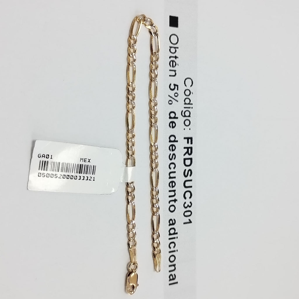 PULSERAS 3X1 DIAMANTADA ORO 14K 18 CM 3 GR (NUEVO)