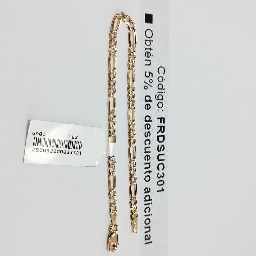 PULSERAS 3X1 DIAMANTADA ORO 14K 18 CM 3 GR (NUEVO)