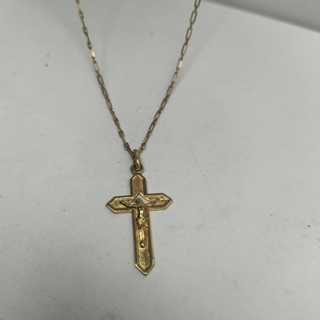 CADENA,CRUCIFIJO ORO 14 K 5,40 GRMS (SEMINUEVO)