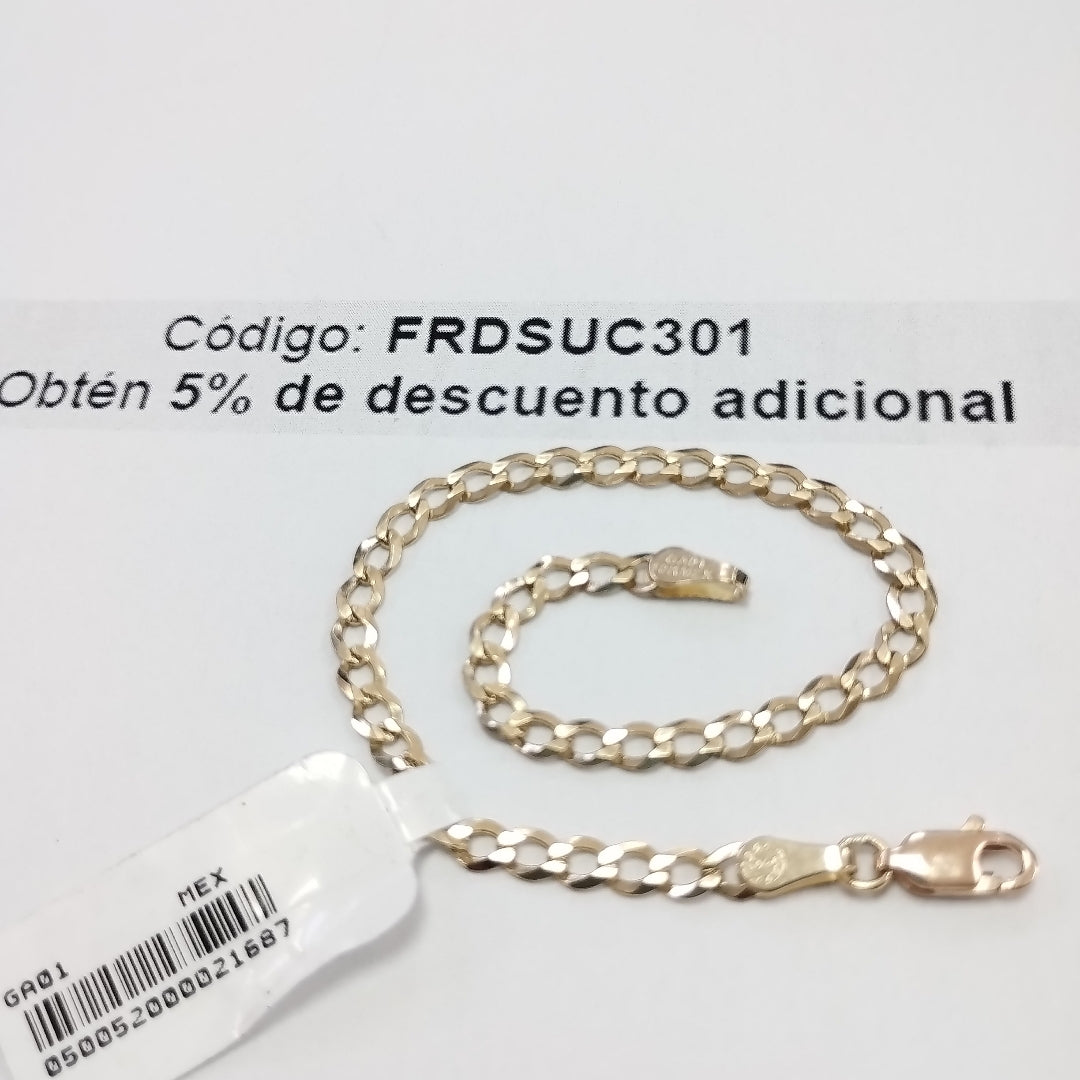 PULSERAS TEJIDO BARBADA ORO 10K 18 CM 3.1 GR (NUEVO)