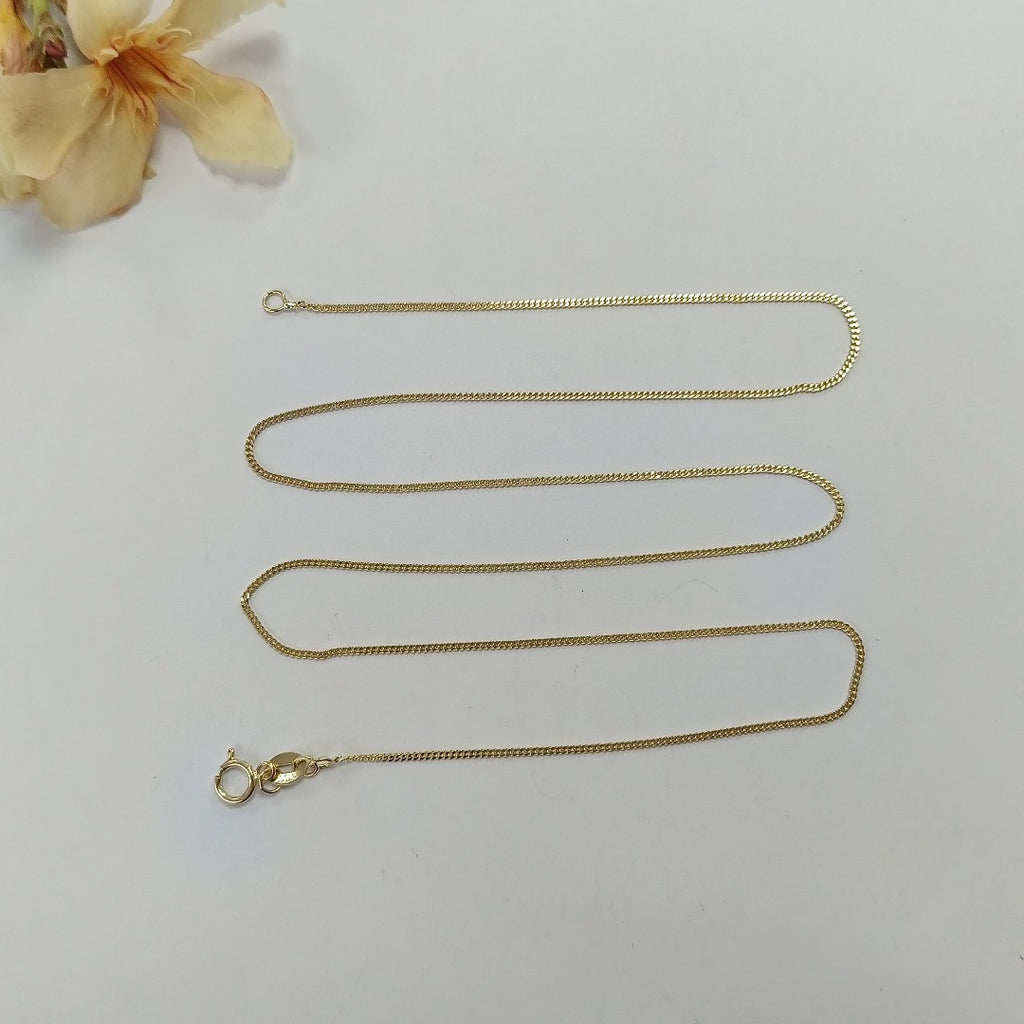 CADENAS TEJIDO BARBADA ORO 10K 50 CM 1.6 GR (NUEVO)