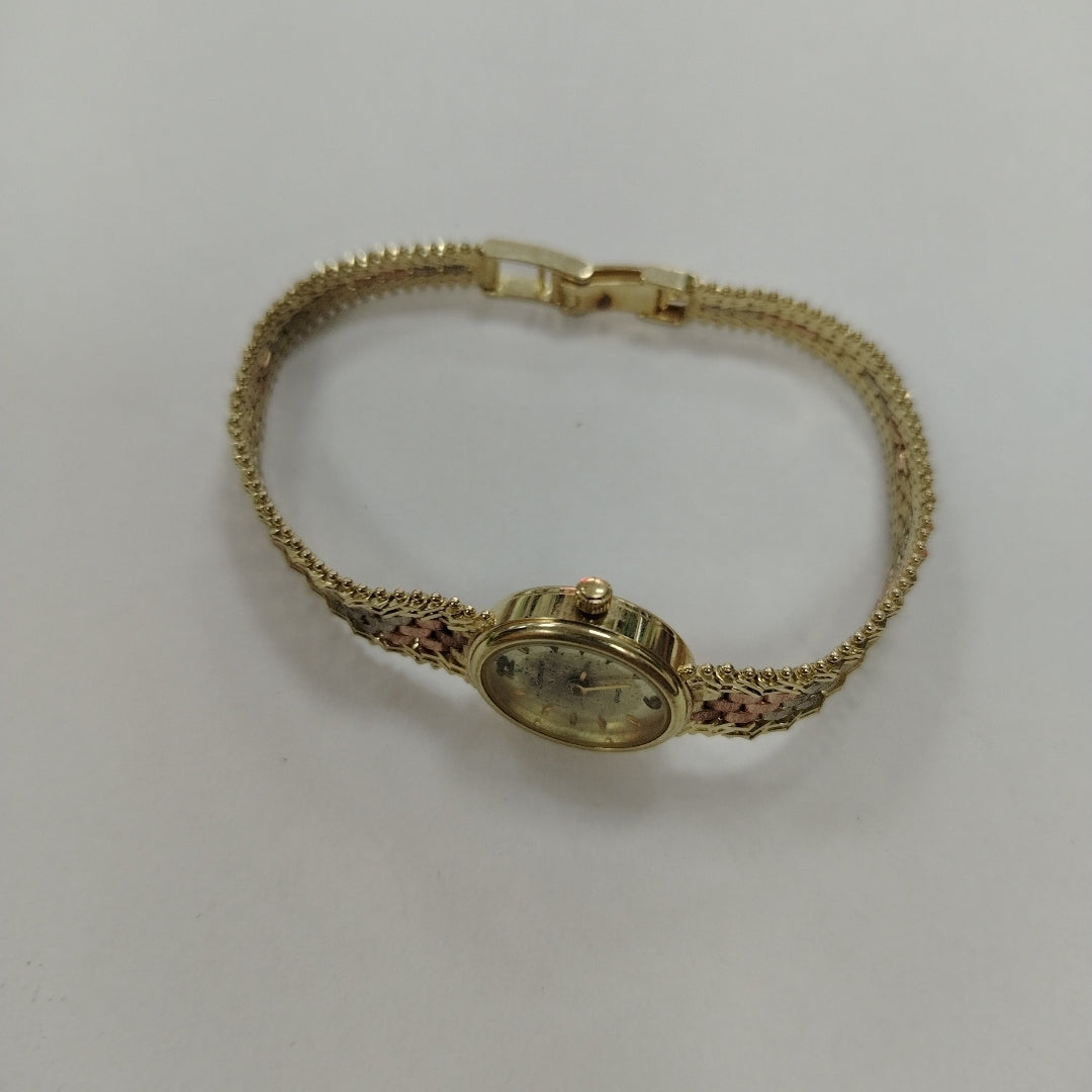 RELOJ CAJA Y PULSO ORO ORO, ORO COMBINADO 14 K 22.4 GRMS (SEMINUEVO)