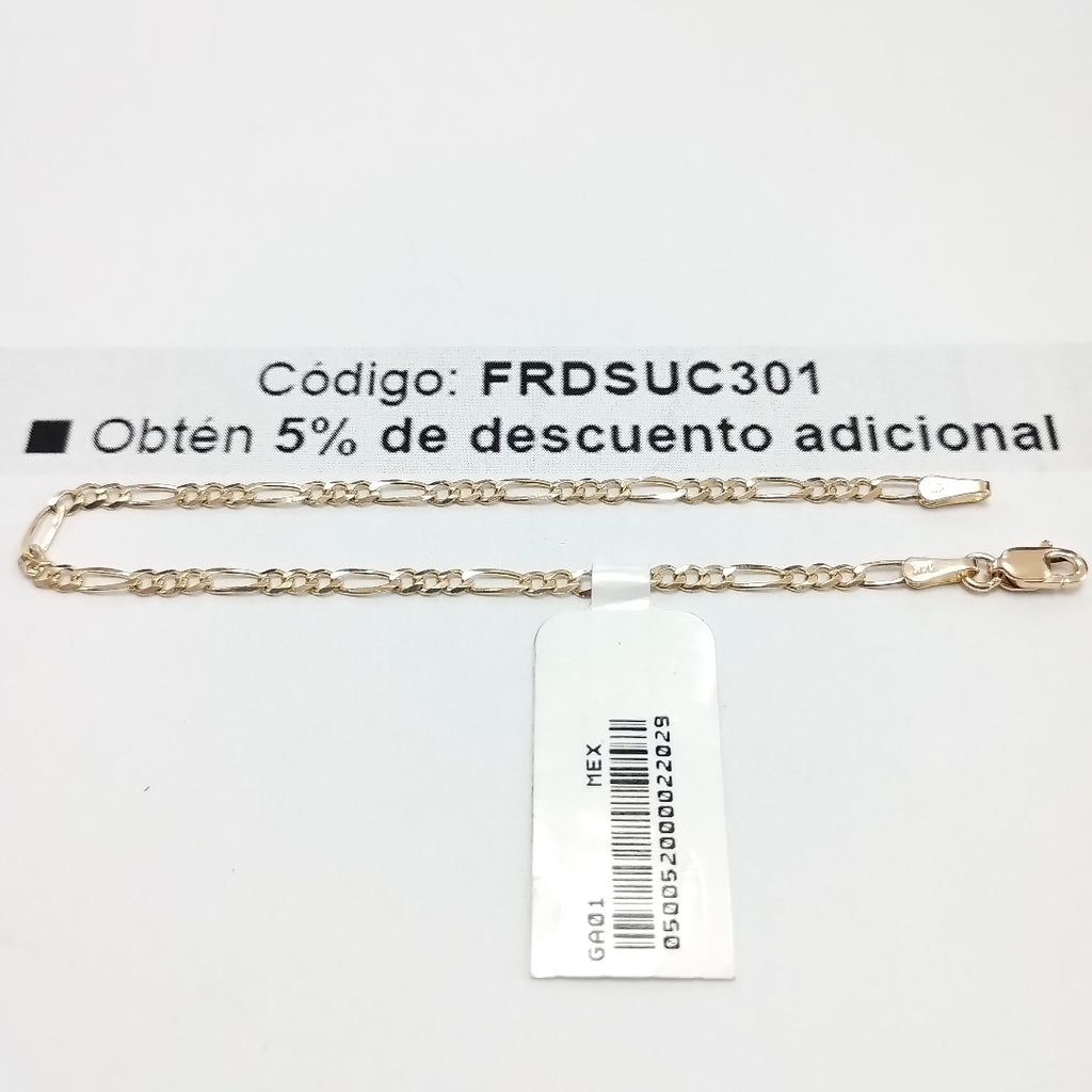 PULSERAS TEJIDO 3X1 ORO 14K 18 CM 1.9 GR (NUEVO)