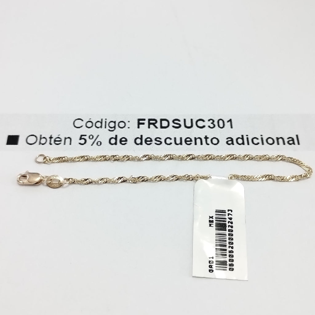 PULSERAS TEJIDO MEDIO TZL ORO 14K 18 CM 1.3 GR (NUEVO)