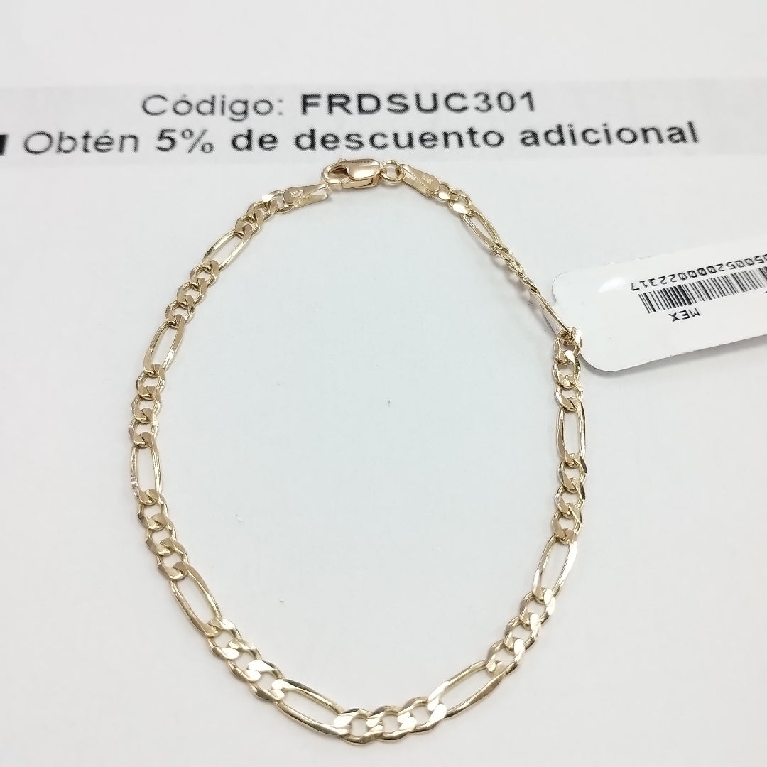 PULSERAS TEJIDO 3X1 ORO 14K 18 CM 2.9 GR (NUEVO)