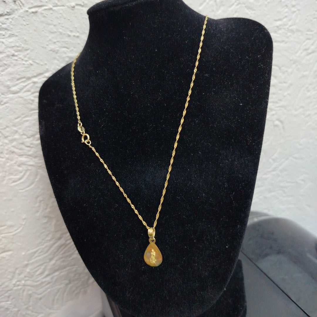 CADENA, MEDALLA RELIGIOSA ORO COMBINADO 10 K 1.6 GRMS (SEMINUEVO)