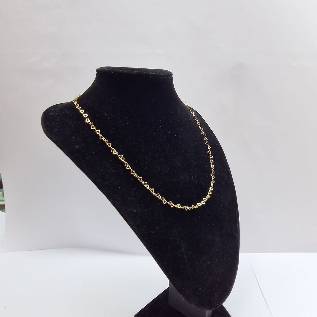 CADENAS TEJIDO CORAZONES ORO 10K 50 CM 2.5 GR (NUEVO)