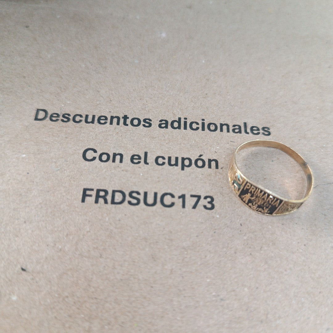 ANILLO DE GRADUACIÓN ORO 8 K 1.3 GRMS (SEMINUEVO)