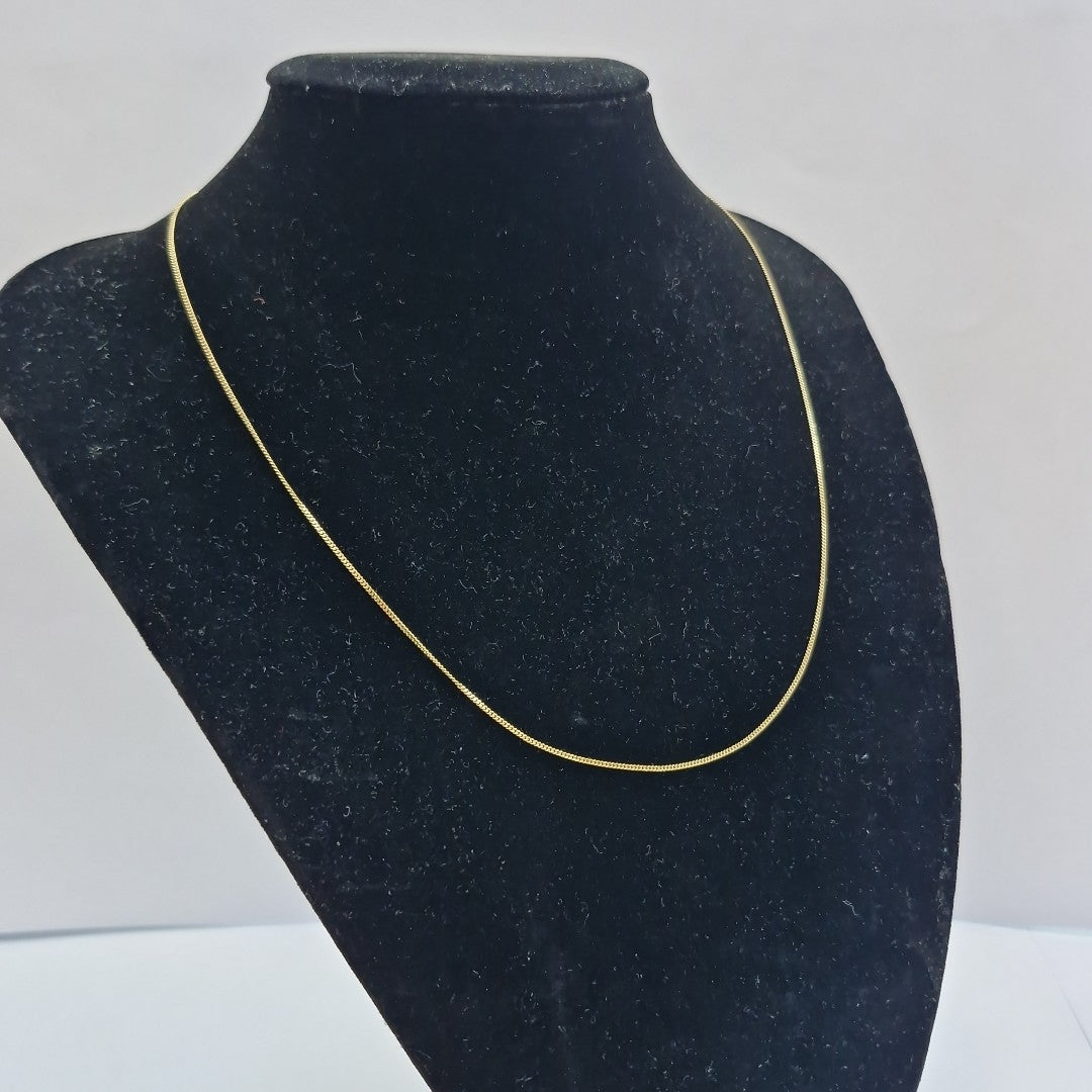 CADENAS TEJIDO BARBADA ORO 10K 50 CM 1.7 GR (NUEVO)