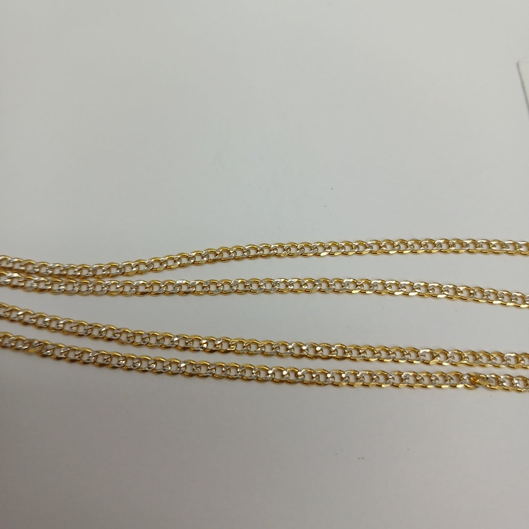CADENAS BARBADA DIAMANTADA ORO 14K 60 CM 6.2 GR (NUEVO)