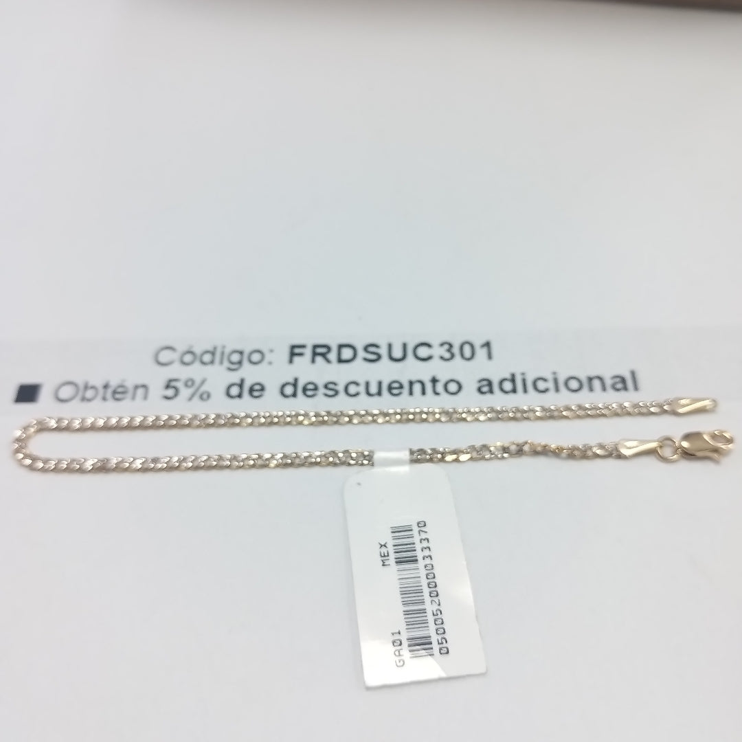 PULSERAS BARBADA DIAMANTADA ORO 14K 18 CM 2.4 GR (NUEVO)