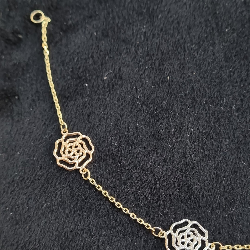 PULSERAS TEJIDO ESPECIAL C/DIJE ORO 10K 18 CM 1.4 GR (NUEVO)
