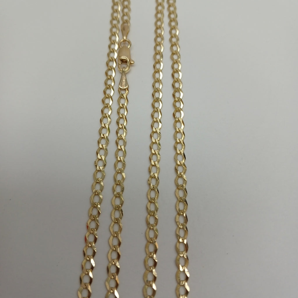 CADENAS TEJIDO BARBADA ORO 14K 60 CM 5.4 GR (NUEVO)