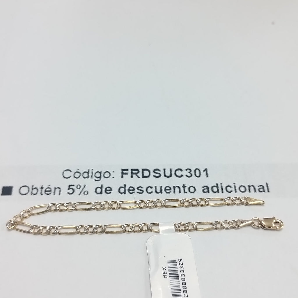 PULSERAS 3X1 DIAMANTADA ORO 14K 18 CM 3 GR (NUEVO)
