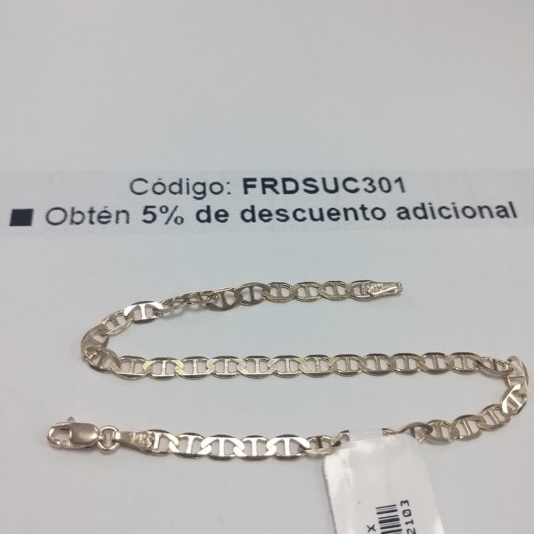 PULSERAS TEJIDO MARINERA ORO 14K 21 CM 3.5 GR (NUEVO)