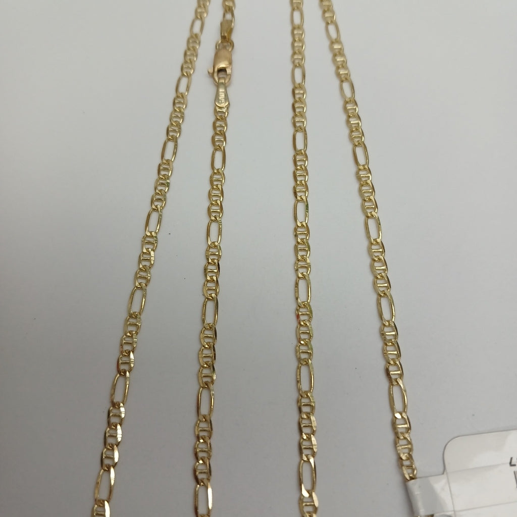 CADENAS TEJIDO FIGARO GUCHI ORO 10K 60 CM 5.4 GR (NUEVO)