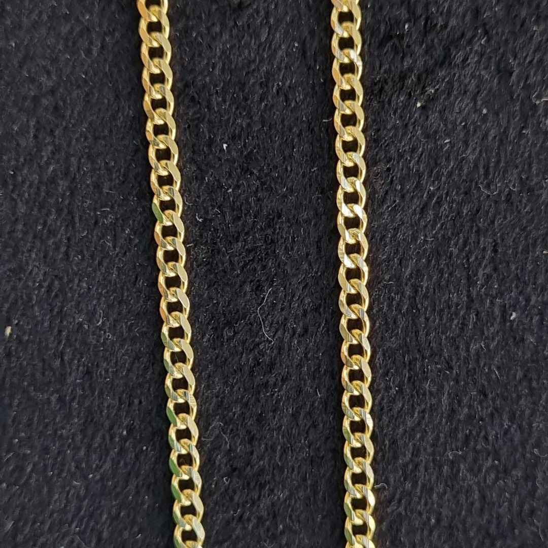 CADENAS TEJIDO BARBADA ORO 10K 50 CM 3.5 GR (NUEVO)