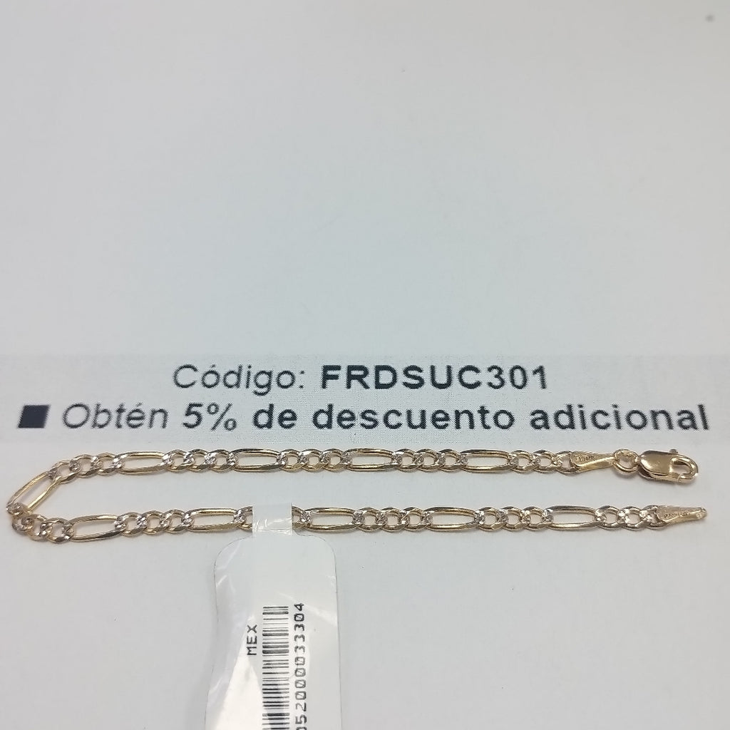 PULSERAS 3X1 DIAMANTADA ORO 14K 18 CM 3 GR (NUEVO)
