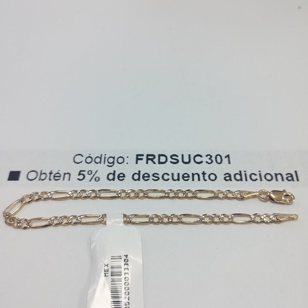 PULSERAS 3X1 DIAMANTADA ORO 14K 18 CM 3 GR (NUEVO)