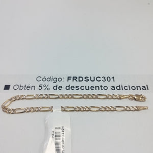 PULSERAS 3X1 DIAMANTADA ORO 14K 18 CM 3 GR (NUEVO)