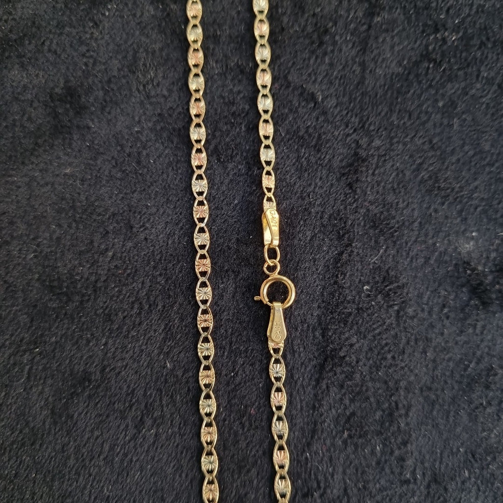 CADENAS TEJIDO GUCHI ORO 10K 55 CM 3 GR (NUEVO)