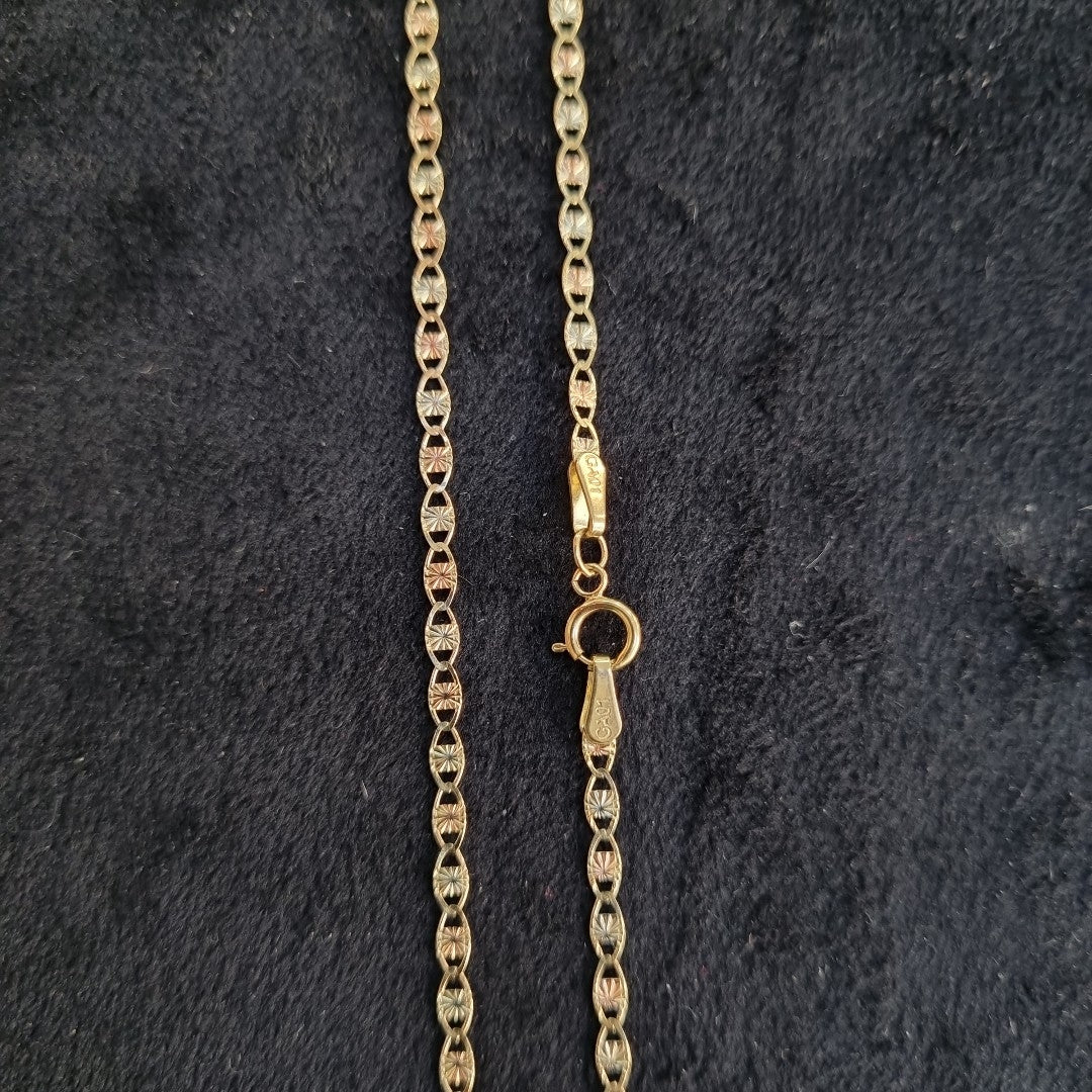 CADENAS TEJIDO GUCHI ORO 10K 55 CM 3 GR (NUEVO)